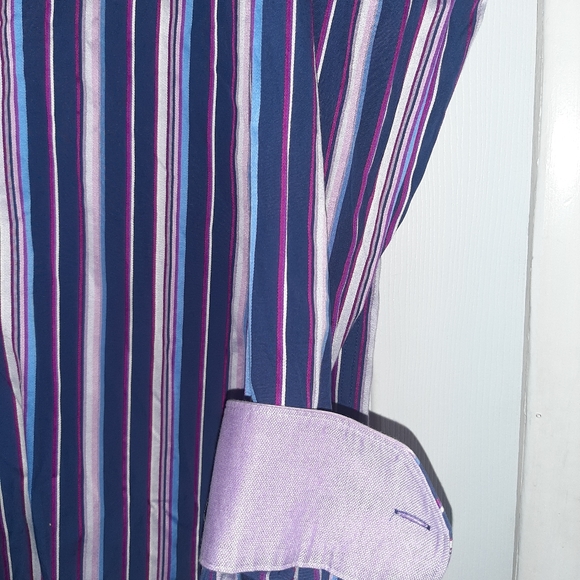 Bugatchi Uomo multicolor stripe shirt - Picture 3 of 6